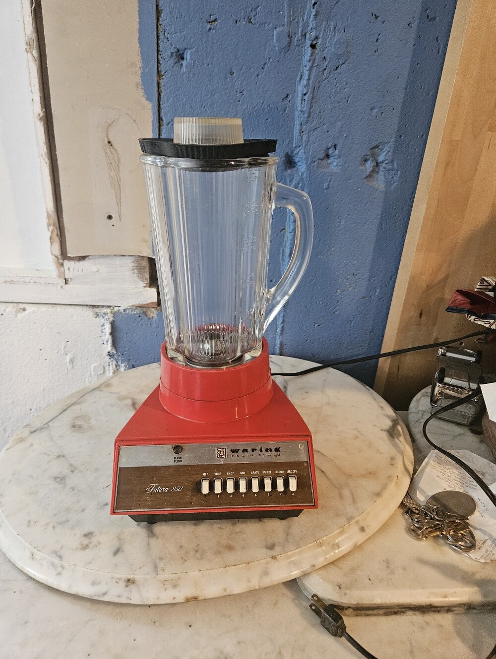 Waring Blender Futura 850 Solid State Red 8-Speed 40oz Vintage Tested&Works